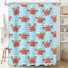 Ocean Blue Crab Shower Curtain 3D Printed Fabric Waterproof Bathroom Decor