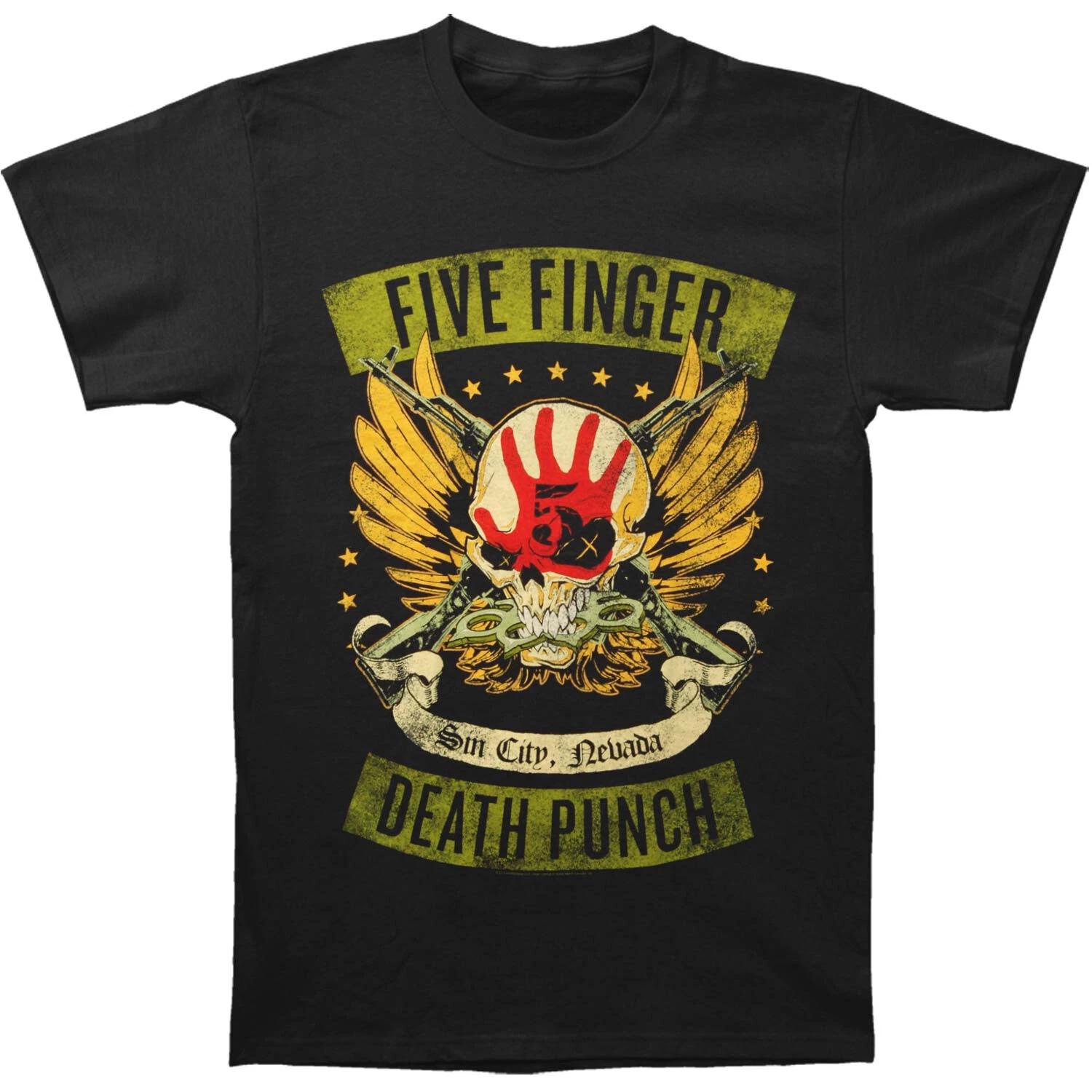 Authentic FIVE FINGER DEATH PUNCH Locked and Loaded T-Shirt Black S-2XL NEW S