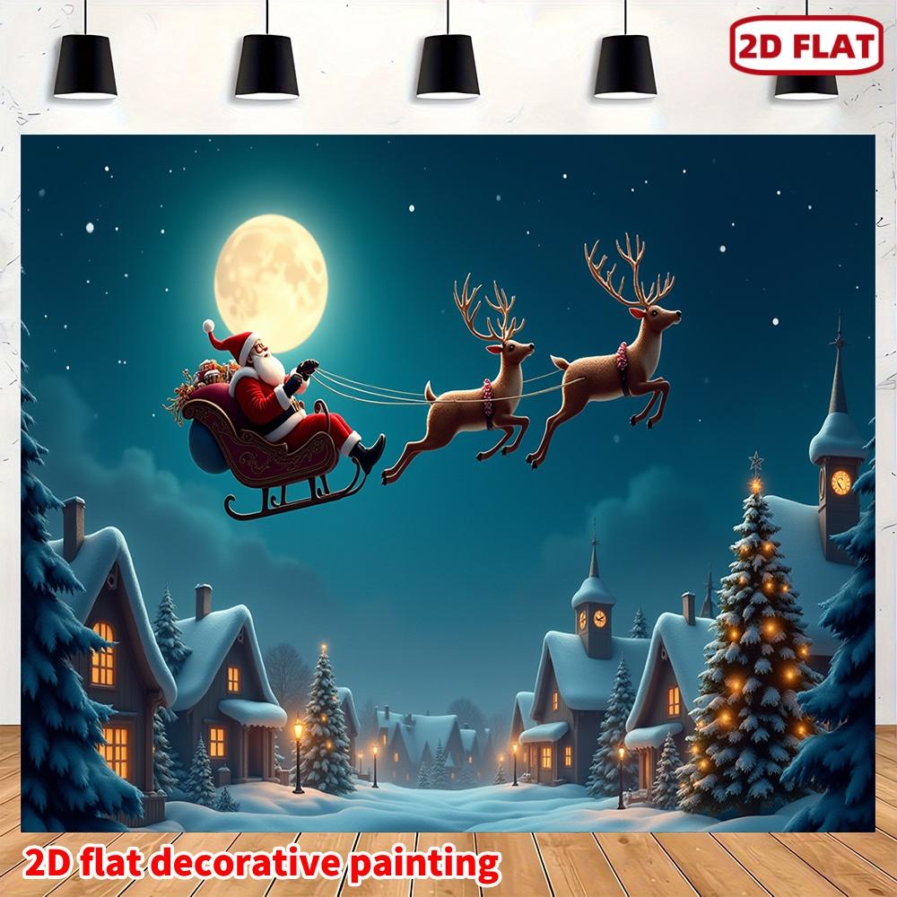 1Pcs Christmas Village Santa Decoration Background Winter Backdrop Decorations For Photo Studio Photo Booth Christams Party
