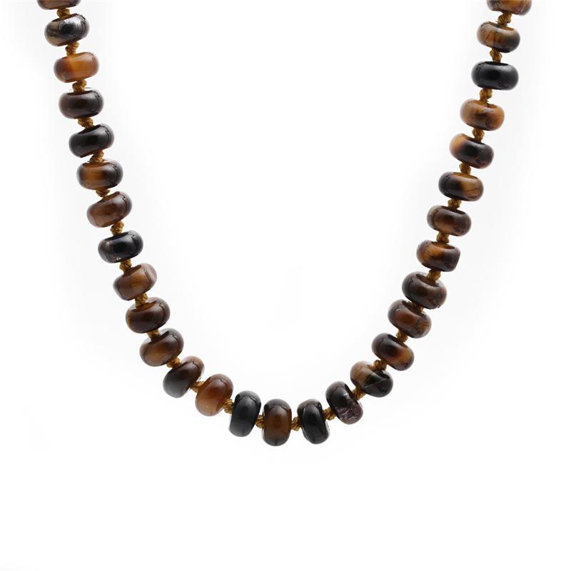 Natural stone necklace, Crystal agate, rainbow stone necklace, 5 * 8mm, abacus knotted necklace