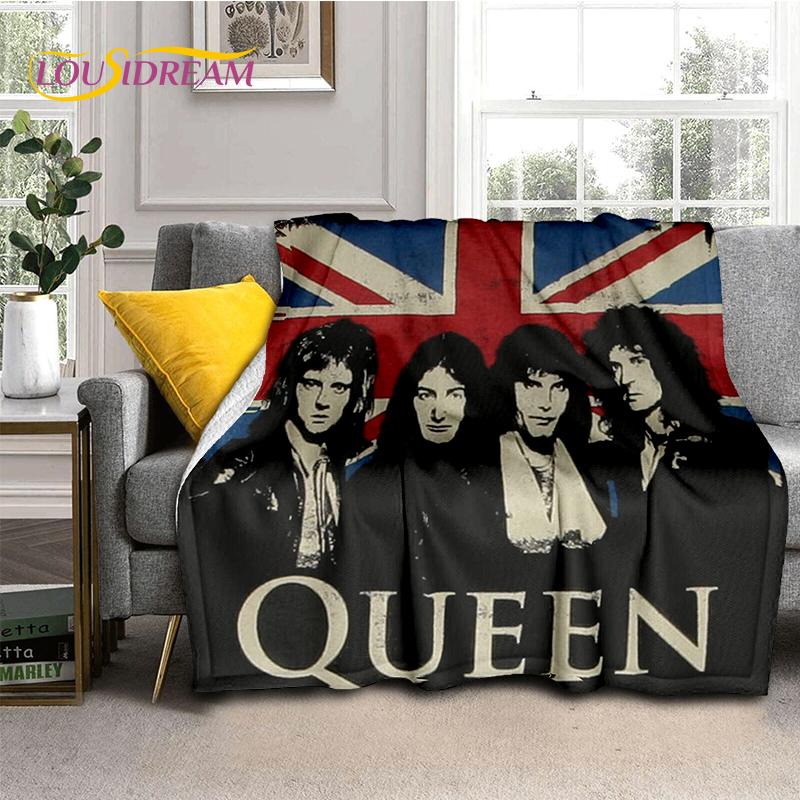 2025 Classics Queen-Rock-Band Freddie Blanket,Soft Throw Blanket for Home Bedroom Bed Sofa Picnic Travel Office Cover Gifts Kids