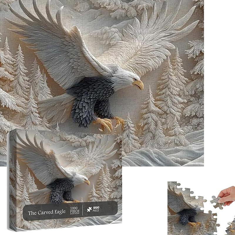 Rzeźbiony Orzeł Puzzle 1000 Elementów Gra Puzzle Wymagające Orzeł Dzikie Zwierzęta Projekt Artystyczny Gra Puzzle Do Aktywności Rodzinnej