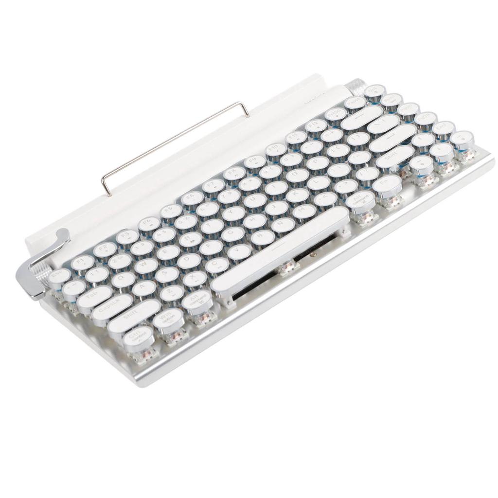 Typewriter Mechanical Keyboard 83 Keys Blue     5.0 Support 3 Devices FN Master Retro   Round Keycap Keyboard