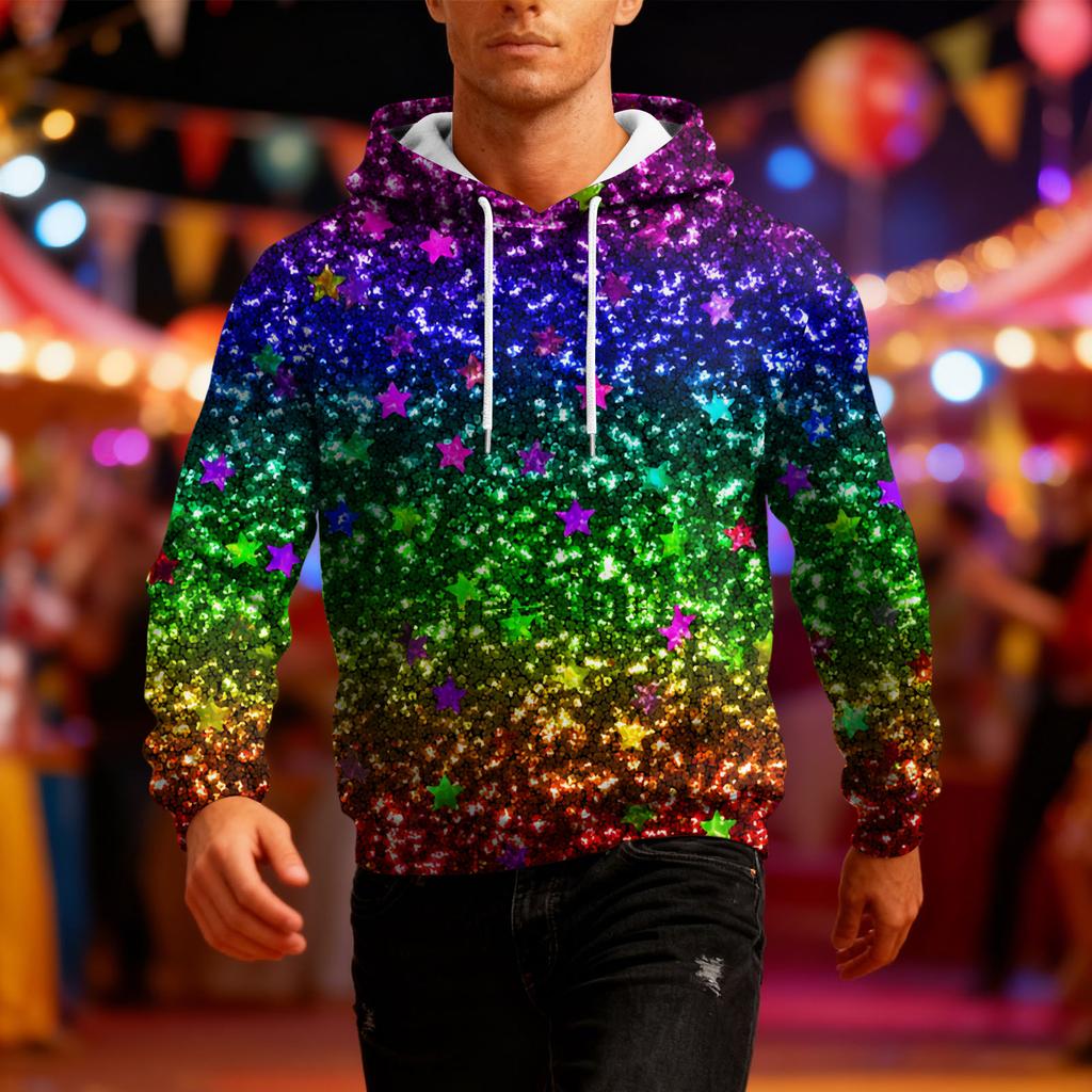 Men's Long-Sleeve Casual Hooded Sweatshirt