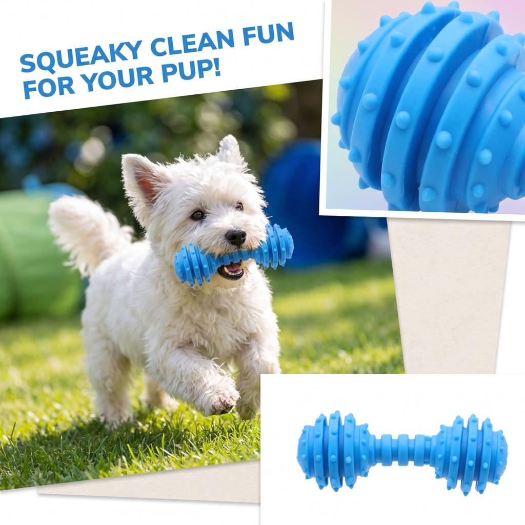 Squeaky Rubber Dog Toys for Puppy Teething, Interactive Training Pet Supplies