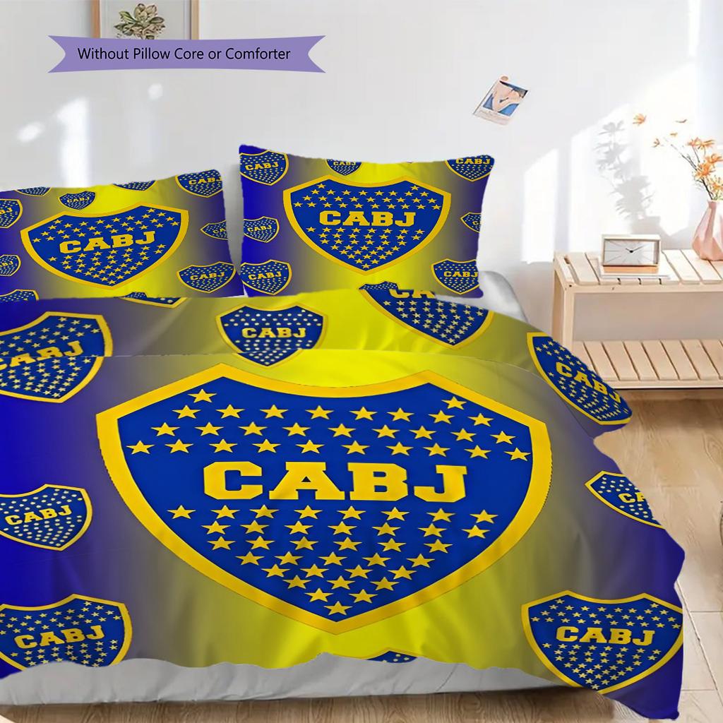 Boca Juniors Pattern Bedding Quilt Set Quilt Cover Pillowcase Home Decoration Birthday Gift (1 * duvet cover + 2 * pillowcase, without core)