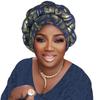 Gold Stamping Fabric Turban Cap For Women Braids Headwrap Bonnet Lady Head Cover Muslim Hat African Female Headgear