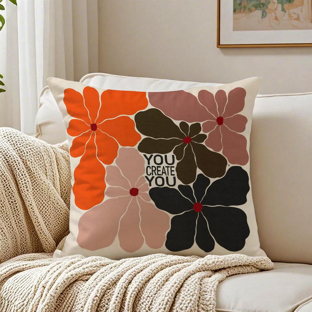 Decorative Botanical Print Cushion Cover Pillowcase Antidustmite Living Room Sofa Decor Cushion Room