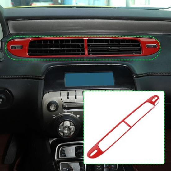 Red Center Air Vent Outlet Panel Cover Trim Frame For 2011-2015 Chevrolet Camaro