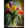 Europa Classico Vintage Fiore Pittura su Tela Decorazione Murale Natura Morta con Fiori in Vaso di Vetro Poster Artistico Nordico Stampa Immagine