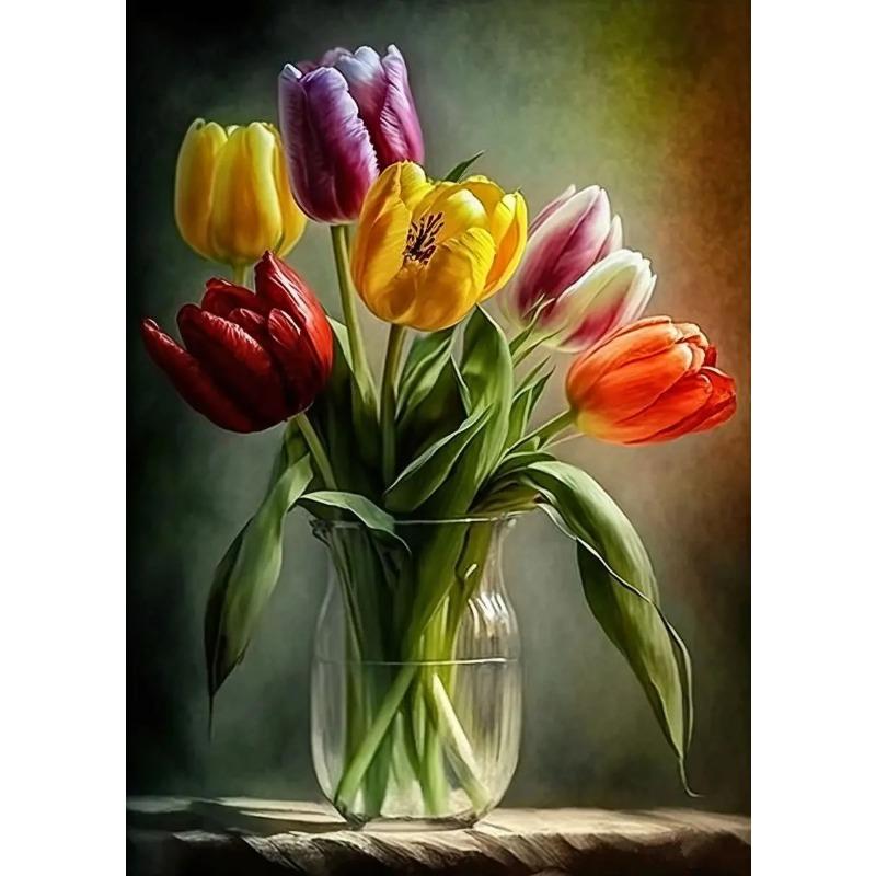 Europa Classico Vintage Fiore Pittura su Tela Decorazione Murale Natura Morta con Fiori in Vaso di Vetro Poster Artistico Nordico Stampa Immagine