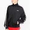 Fila Fusion Casual Loose Zip Stand Collar Sports Long Sleeve Knit Shirt Men Tops Black T11M919509F-BK