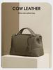 Women's High-End Genuine Leather Shoulder Bag - Large Capacity & Minimalist Design