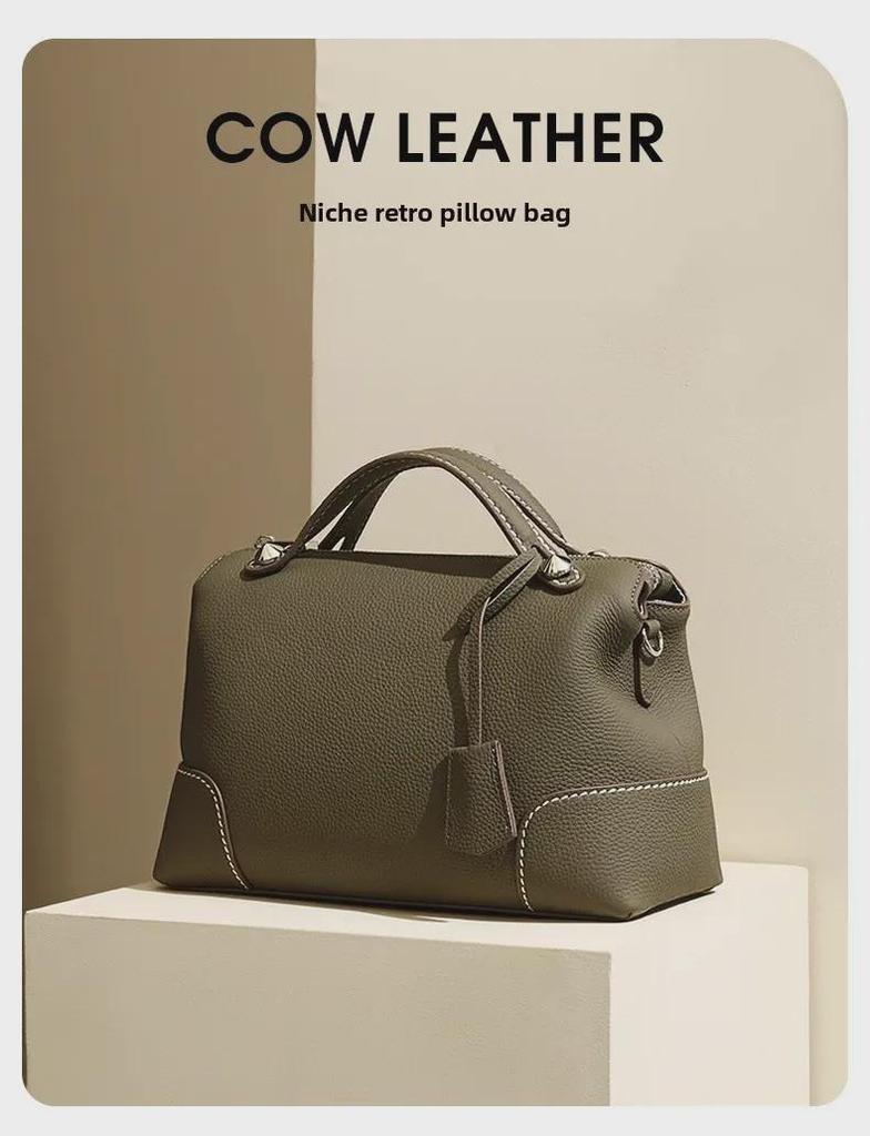 Women's High-End Genuine Leather Shoulder Bag - Large Capacity & Minimalist Design