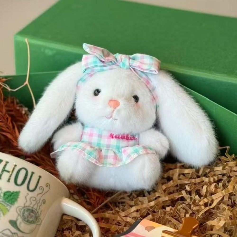 Bow Easter Stuffed Bunny Keychain Creative Rabbit Pendant Bag Charm Plush Toy Key Ring  Companion