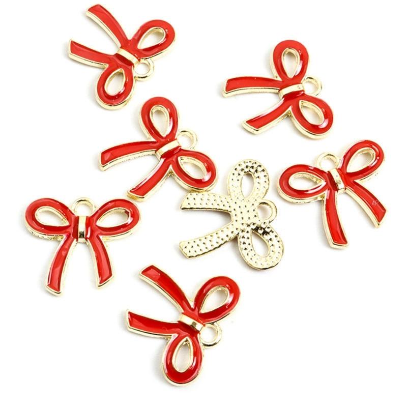 100Pcs Butterfly Knot Hairpiece Accessories Bowknot Pendant for Bracelet Necklace Clothing Embellishment for Daily Use