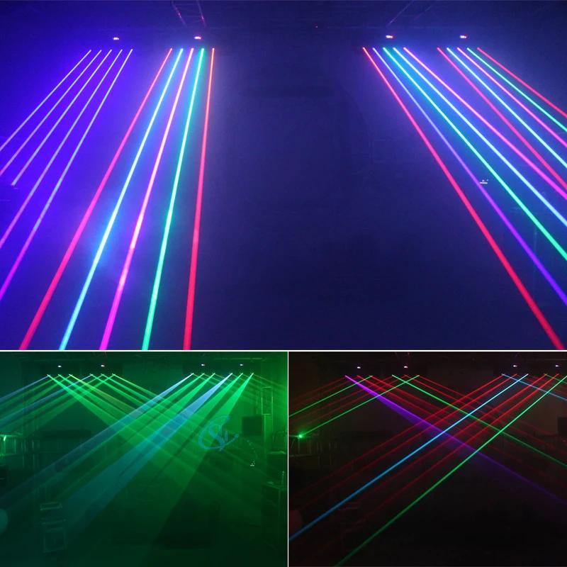 Professional DJ 6 Eyes RGB -RGB LED Beam Laser Moving Head Light DMX Mode For Stage Disco Bar NightClub Party