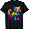 Colorful Cat for Women's Girls Men Boys - Cute Rainbow Cat T-Shirt