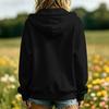 Felpa da donna con cappuccio e tasca, a manica lunga, colore, pullover casual
