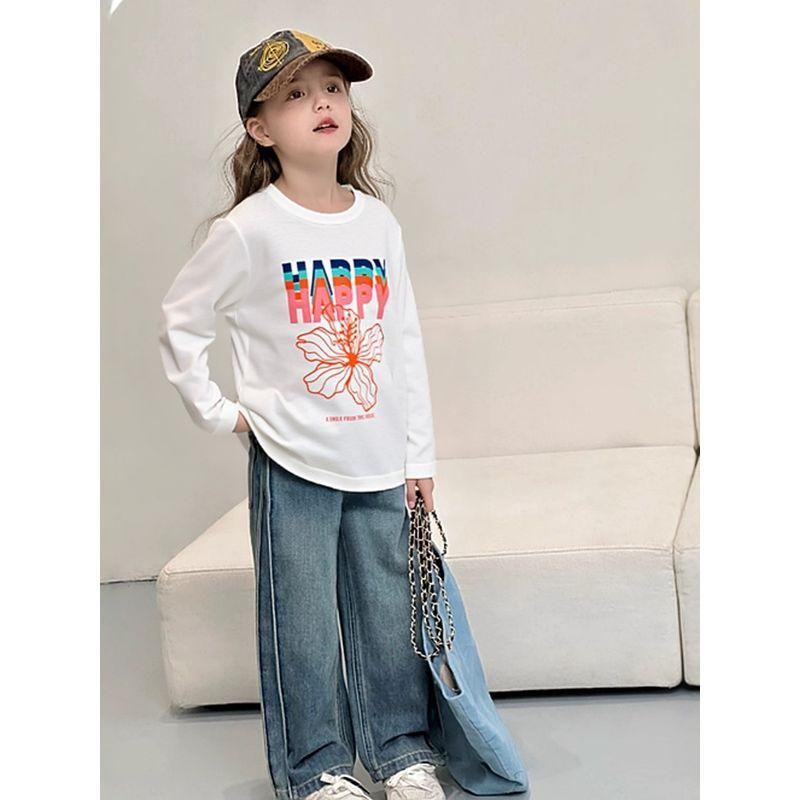 27Home Brand Children's Clothing Pure Cotton Printed Long-Sleeved T-Shirt Spring New Style 2026 Baby Clothes Girls' Bottoming Shirt