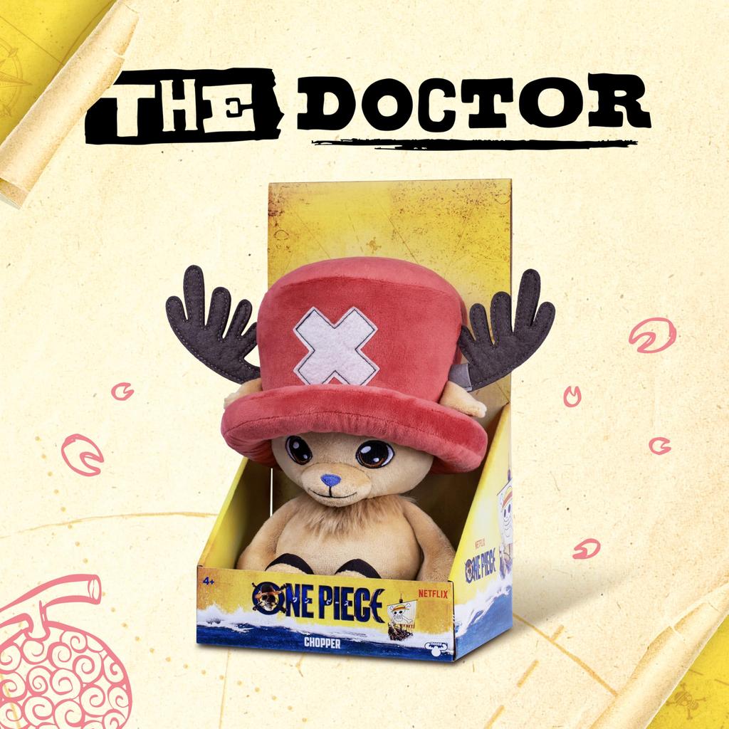 One Piece large plush toy Chopper, 12 inches (30 cm). Perfect for cuddling, displaying, or collecting.