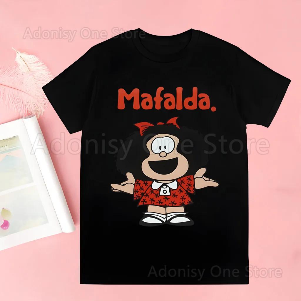 Mafalda Comic Ulzzang Cartoon Kawaii Men Harajuku Tops Summer Tops Graphic Tees Men Kawaii T-shirt Clothes boysT Shirt