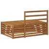 Outdoor End Sofa Natural 115 X 83 X 73 Cm Solid Acacia Wood
