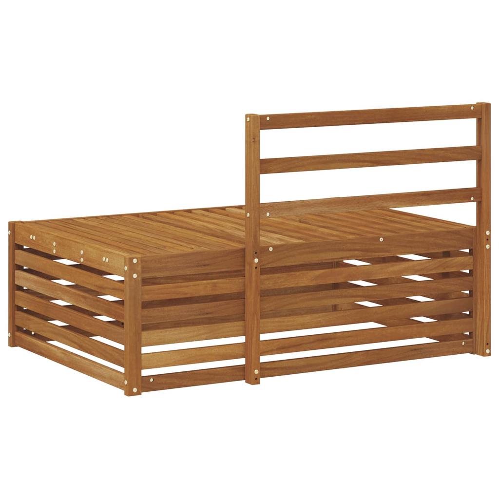 Outdoor End Sofa Natural 115 X 83 X 73 Cm Solid Acacia Wood