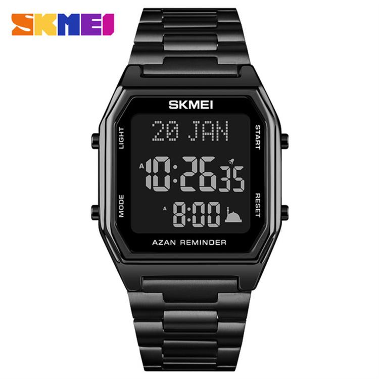 SKMEI 1763 Men's Luxury Sport Square Digital Watch Alarm LED Chronograph Japan Made Quartz Movement 30M Waterproof Stainless