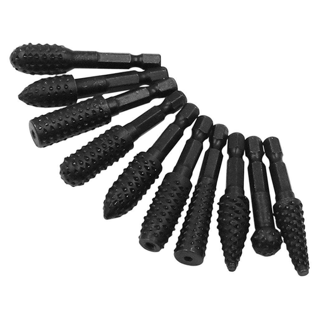 10 Pieces of Woodworking Rotary File Twist Drill, Grinding Head File, (1/4")