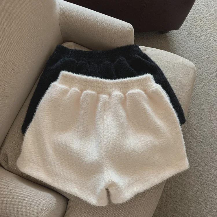 Women's High-Waisted Mink Velvet Wide-Leg Pants for Autumn/Winter