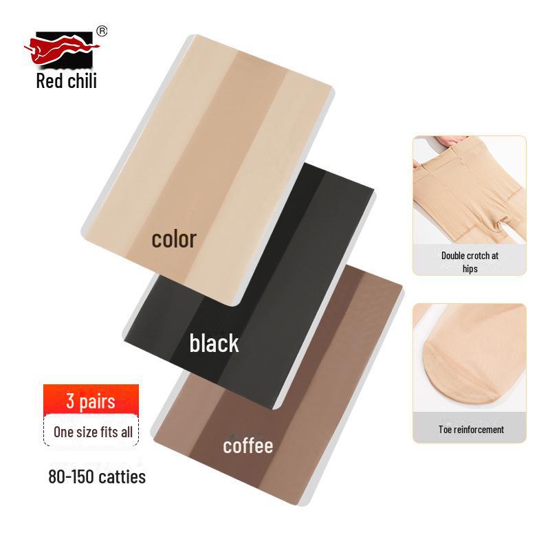 Summer Thin Nude Red Pepper Stockings: Anti-Snag, Durable, Wide T-Crotch, Sexy Nightclub Pantyhose for Women