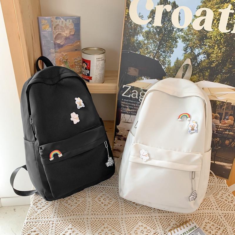 Stylish Lightweight Rainbow Pendant Backpack For Students In Various Colors