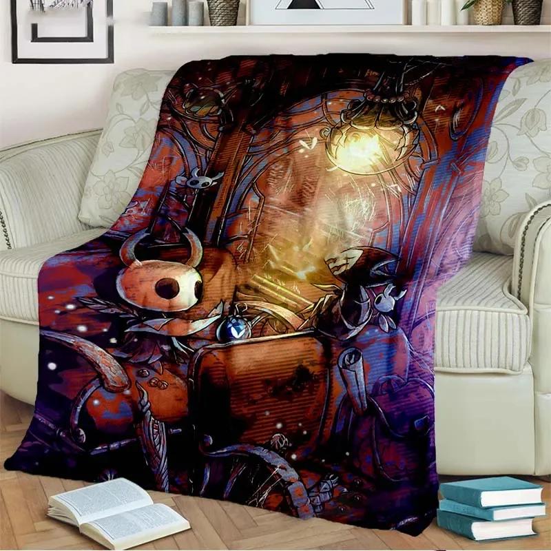 3D Print Hollow Knight Blanket Soft Sofa Cover Throw Game Blanket Fleece Tapestry Lightweight Warm Bed Blanket for Bedroom Couch