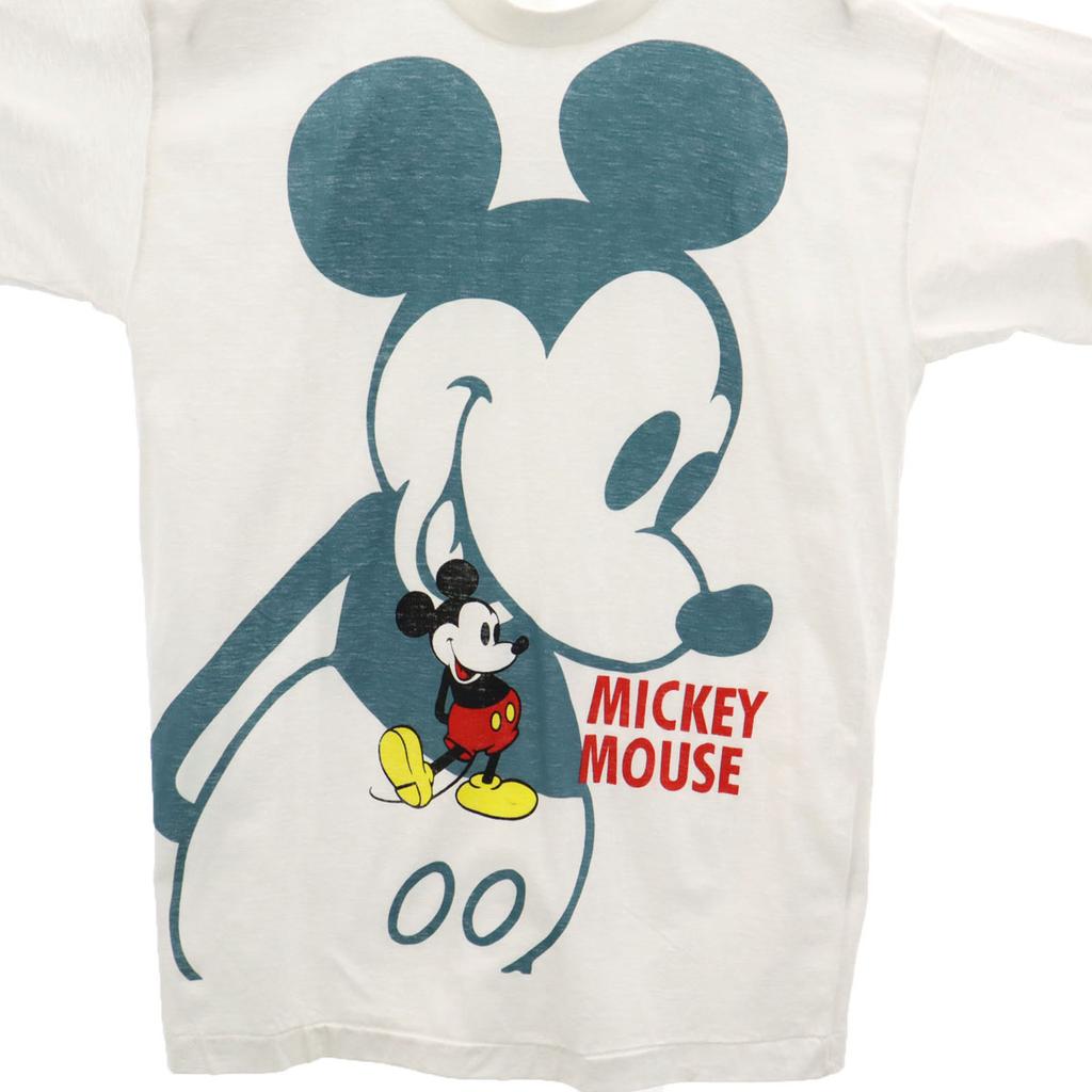MICKEY UNLIMITED Short Sleeve T-shirt F White Men's Used