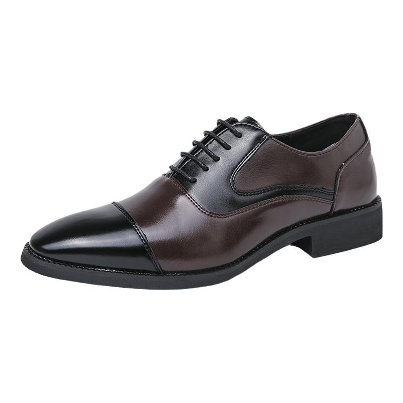Fashion 2025 Retro Style Mens Dress Shoes Fashion Mixed Colors Mens Leather Shoes Lace-up Business Non-Slip Casual Mens Oxford Footwear