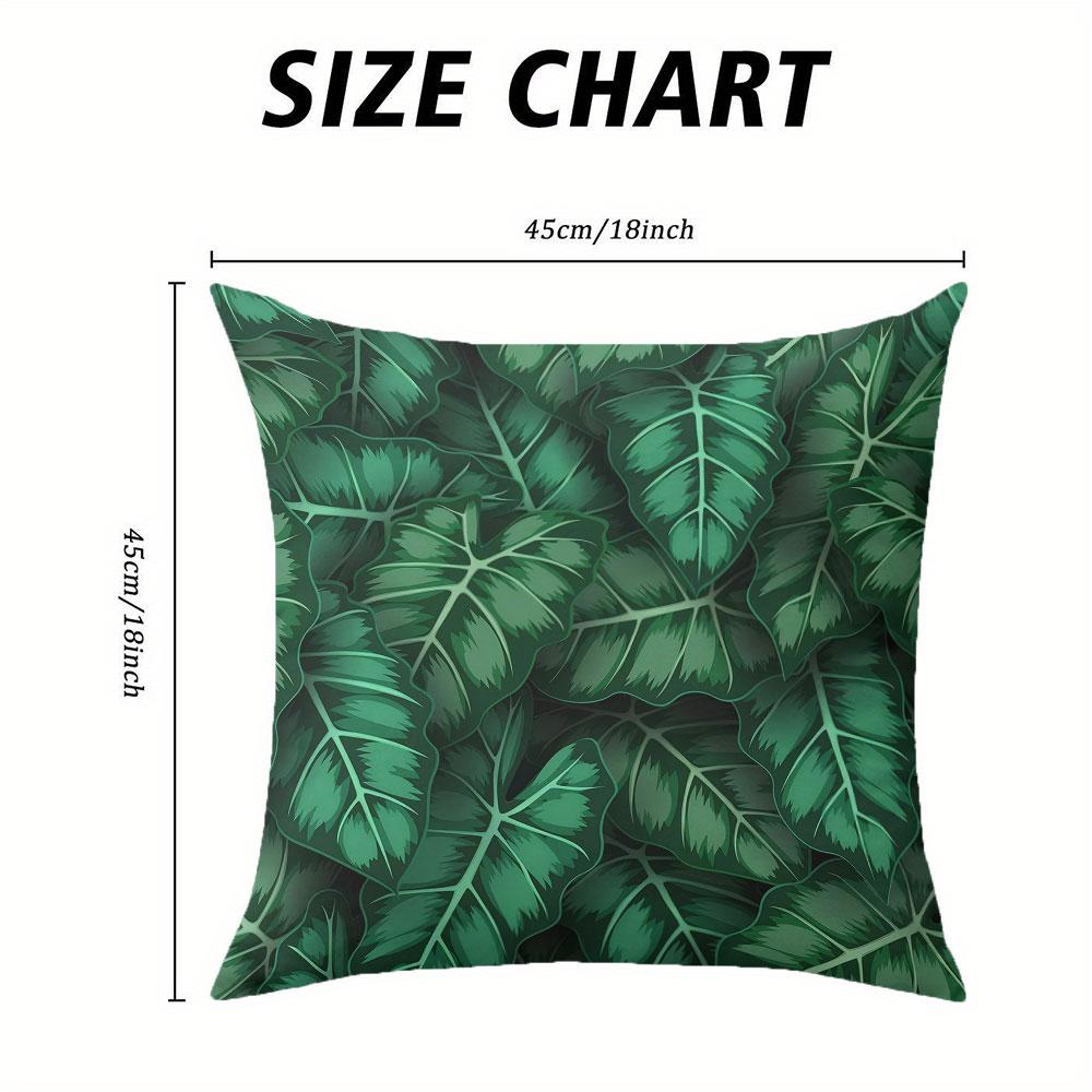 Green Leaf Pattern square Jacquard Pillow Cover for Sofa Office Waist Cushion Cover Home Decorative Pillowcase