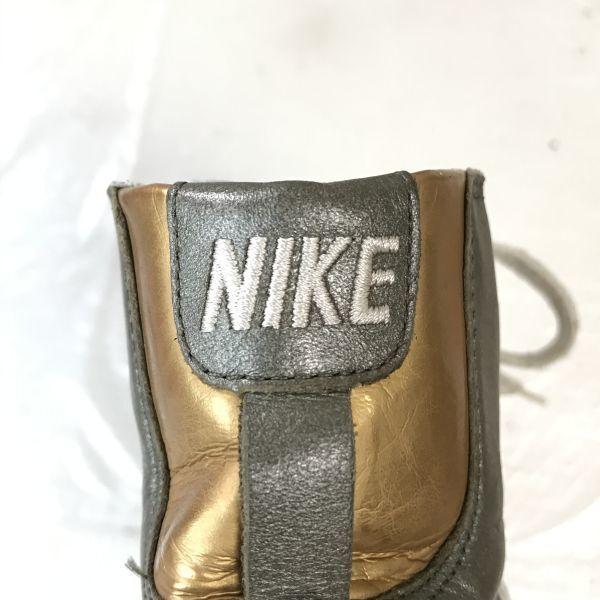 Nike Blazer MID High Cut Sneakers Silver Gold Size 23.5cm(USED)