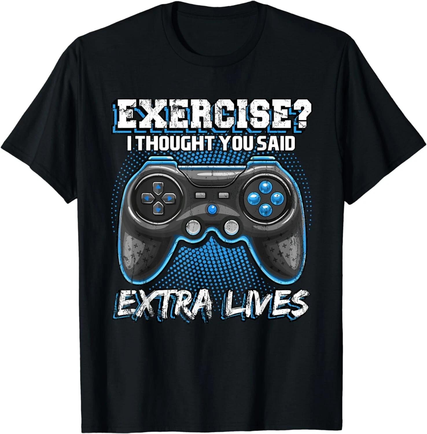 Extra Lives Funny Video Game Controller Retro Gamer Boys Unisex T-Shirt 3XL