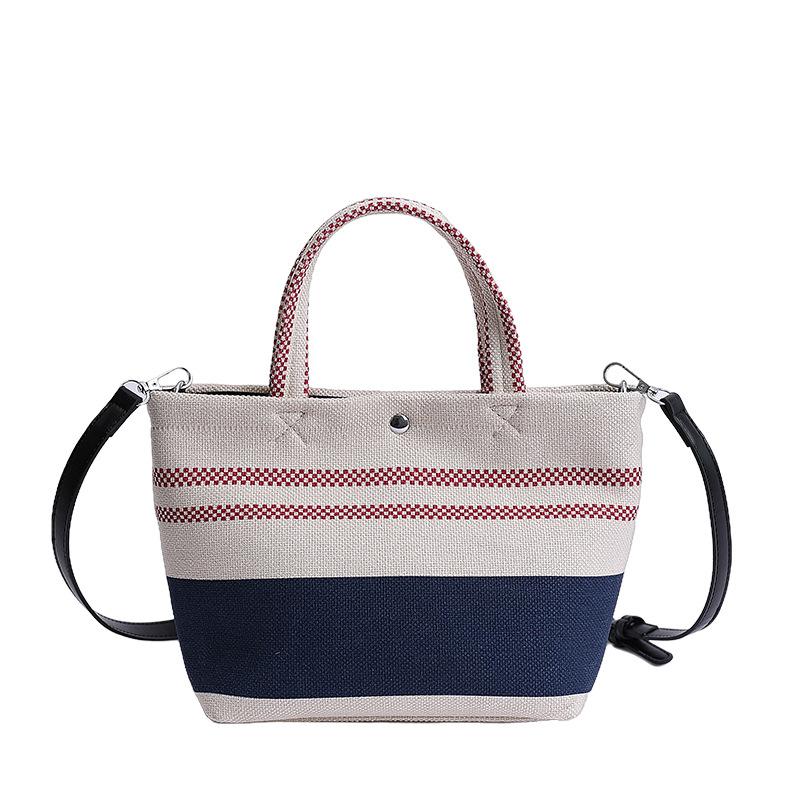 

Fashionable, simple, niche, high-end, canvas vegetable basket bag women s bag 2025 new spliced versatile one-shoulder crossbody bag бежевый