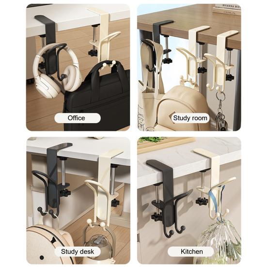 1/2Pcs Adjustable Desk Mount Hooks Backpack Hooks Strong Load-bearing Multipurpose Easy Installation Hanger Hooks