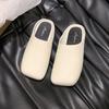 Baotou slippers female students wear new simple and fashionable versatile leather pattern one pedal lazy cool slippers female