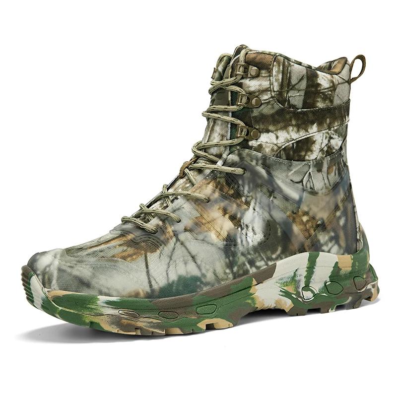 New Trendy Camouflage Hiking Boots for Men Platform Waterproof Trekking Boots Non-slip Outdoor Boots Men Big Size 47