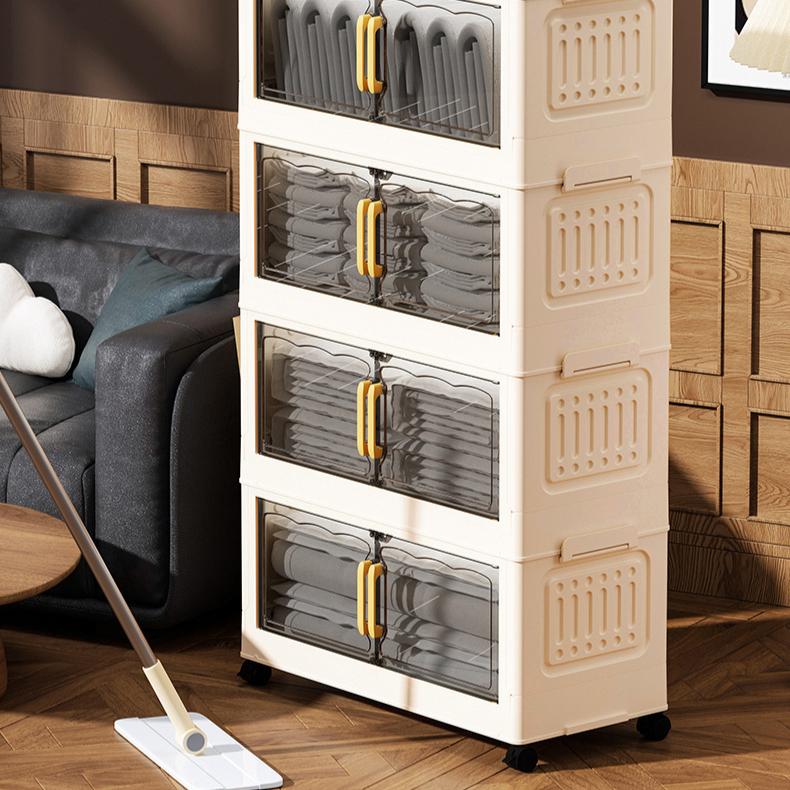 Flip Storage Box Storage Cabinet Foldable Plastic Wardrobe Cross-border Clothes Organizing Box Home Bedroom Locker