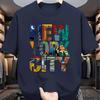 Zomer heren 100% katoen casual losse pasvorm plus size New York City bedrukt comfortabel ronde hals korte mouw T-shirt top