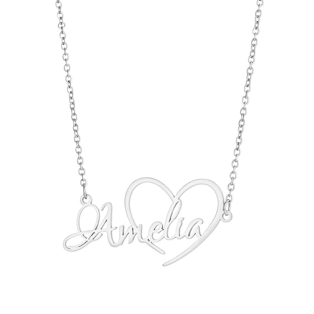 Collana Personalizzata con Lettere in Acciaio Inossidabile Placcato Oro 18K - Catena Clavicolare Fai-da-Te con Nome Personalizzato