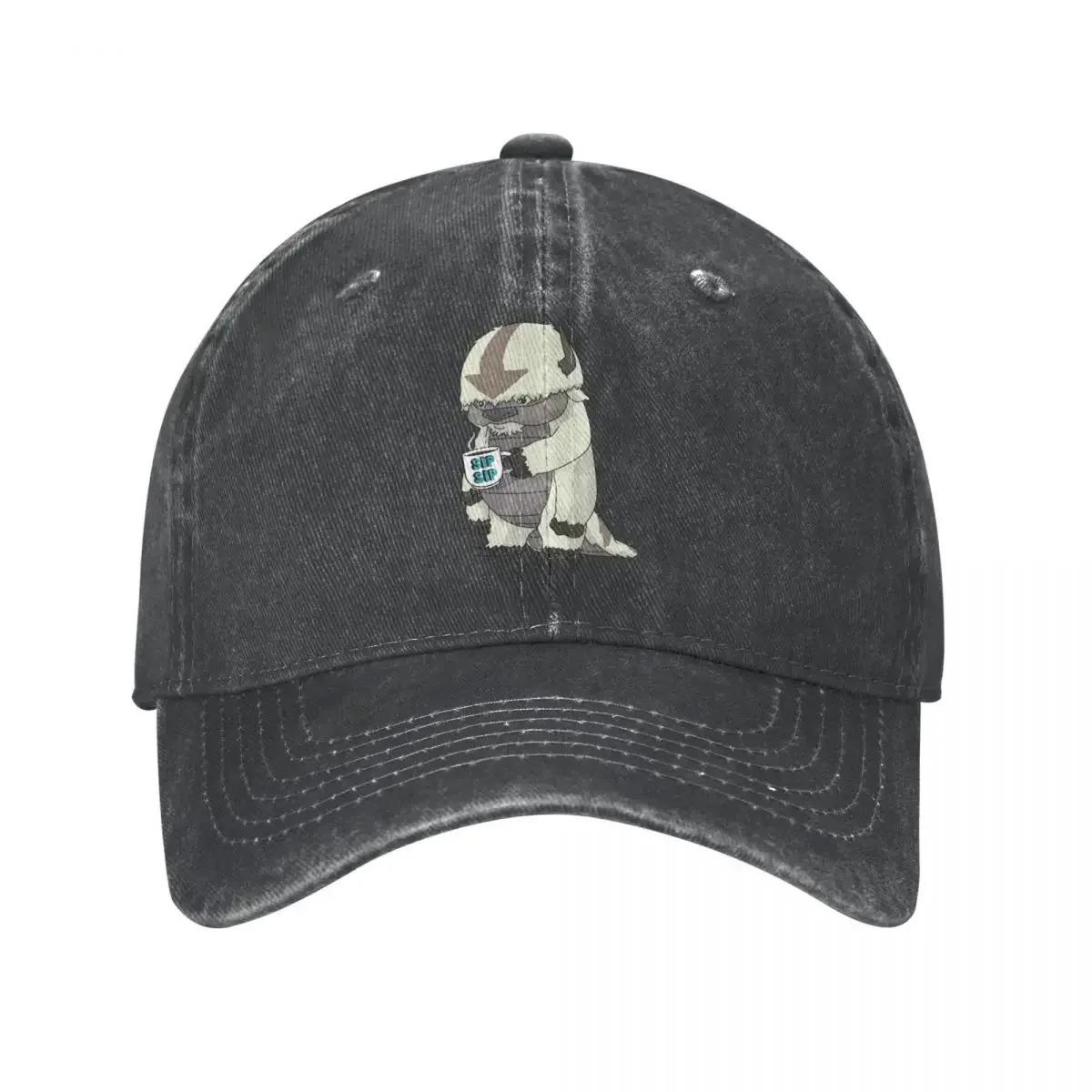 Appa Sip Sip The Last Airbender Unisex Baseball Cap Distressed Hats Cap Outdoor Summer Sun Cap 1pc
