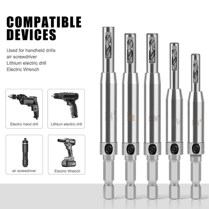 652F 7Pcs Woodworking Drill Bits Reaming Bits Hole Opener Hardware Tool Door Window