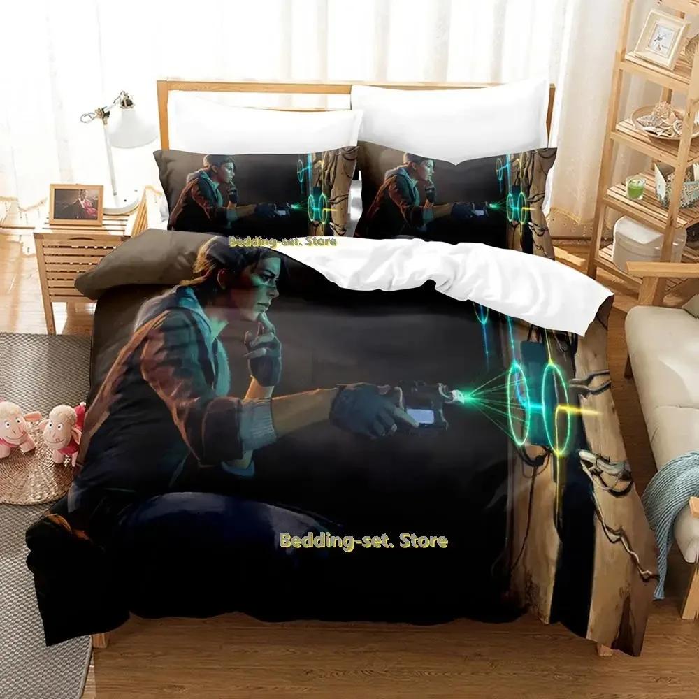 

Новый игровой комплект постельного белья Half-Life Alyx Single Twin Full Queen King Size Bed Set Adult Kid Bedroom Duvetcover Sets Anime Bed 70x133cm 2pcs