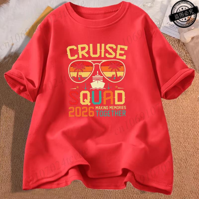 Cruise Squad 2026 Shirt T-Shirts, Retro Family Vacation Tee,making Memories Together T-Shirts,short Sleeve Family Tops Clothing